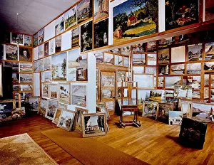 Easel Prints: Winston Churchill's painting studio at his country home at Chartwell