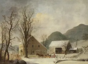 Rocks Prints: Winter Landscape, by George Henry Durrie