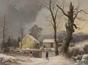 Rocks Prints: Winter Landscape, by George Henry Durrie