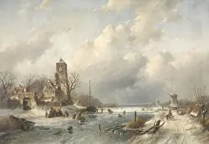 Recreation Prints: Winter Scene, Charles Leickert, by 1867, Belgian oil painting on canvas