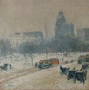 Storm Prints: WINTER IN UNION SQUARE, by Childe Hassam