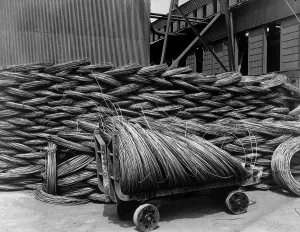 Metals Prints: Wire rods, the raw material from which steel wire is drawn