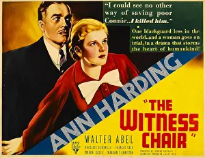 Harding Prints: THE WITNESS CHAIR, from left: Walter Abel, Ann Harding, 1936