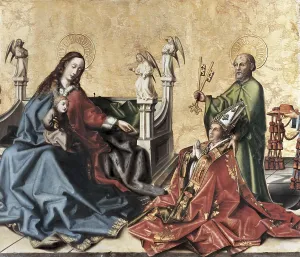 Childish Prints: Witz, Konrad (1400-1445). The Presentation of Cardinal de Mies to the Virgin