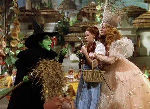 Dress Prints: THE WIZARD OF OZ, from left: Margaret Hamilton, Judy Garland, Billie Burke, 1939