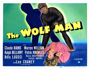Shadow Prints: THE WOLF MAN, from top: Lon Chaney Jr. Evelyn Ankers, 1941