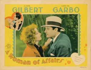 Gilbert Prints: A WOMAN OF AFFAIRS, lobbycard, from left: Greta Garbo, John Gilbert, 1928