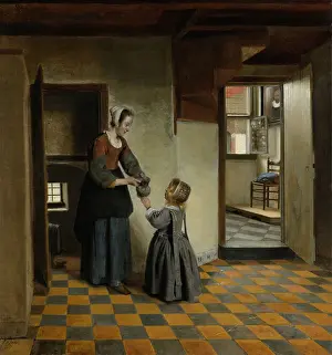 1650s Prints: Woman with a Child in a Pantry