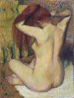 Pastel Prints: Woman Combing Her Hair, by Edgar Degas