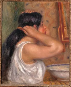 Black Hair Prints: Woman Combing Her Hair, by Pierre-Auguste Renoir