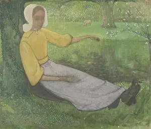 Richard Roland Prints: Woman of Huizen Sitting Under a Tree