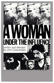 A WOMAN UNDER THE INFLUENCE, US poster art, Peter Falk (left), director John Cassavetes (second right), Gena Rowlands (top and bottom right), 1974