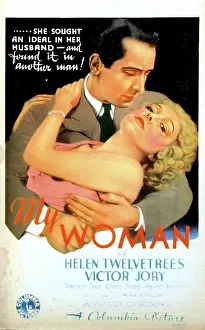 Embrace Prints: MY WOMAN, from left: Victor Jory, Helen Twelvetrees on midget window card, 1933