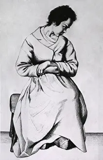 Depression Prints: A woman with lypemania (melancholy or depression)