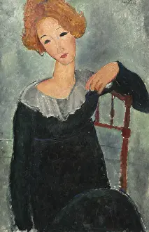 Lcgr1606 Prints: Woman with Red Hair, by Amedeo Modigliani, 1917, Italian painting, oil on canvas