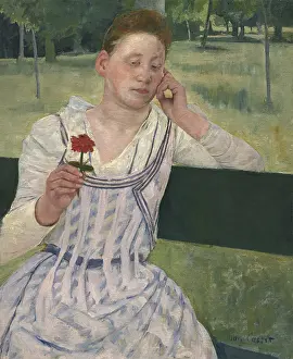 Cassett Prints: Woman with a Red Zinnia, by Mary Cassatt