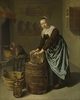 Occupational Prints: Woman Scouring a Vessel, by Willem van Odekercken