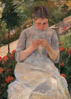 Garden Prints: Woman Sewing, by Mary Cassatt, 1880 - 1882