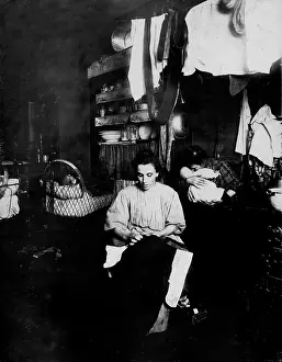 Pants Prints: Woman sewing pants, Mrs