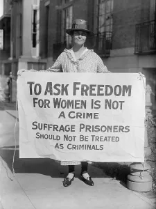 Social Movements Prints: Woman suffrage picket protests criminal arrests of militant protestors from the National Woman's Party (NWP)