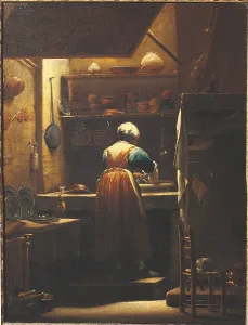 Servant Prints: Woman Washing Dishes, by Giuseppe Maria Crespi know as Spagnuolo (or Spagnolo)