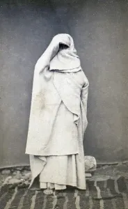 Moslem Prints: Woman wearing a chador, portrait carte de visite ca 1860-1880