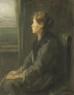 Jozef Prints: Woman at a Window, by Jozef Israels, c