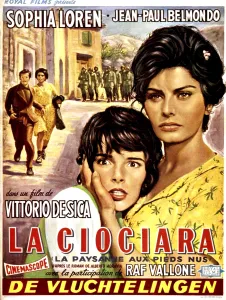 Sophia Prints: TWO WOMEN, (aka LA CIOCIARA), Eleonora Brown, Sophia Loren on Belgian poster art, 1960