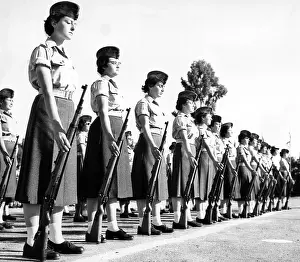 Guard Prints: Women army officers lined up for a parade somewhere in Israel