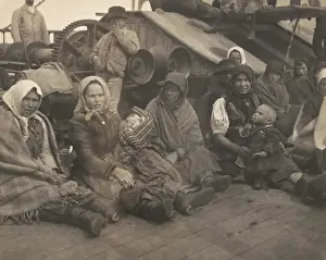 Families Prints: Women and children immigrants from Eastern Europe on deck of the SS Amsterdam