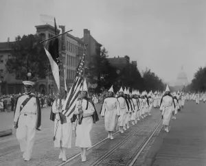 Demonstrators Prints: Women members lead a 1928 Ku Klux Klan parade on Pennsylvania Avenue. After D. W