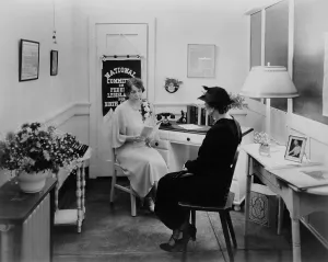Morality Prints: Two women in an office of the National Committee on Federal Legislation for Birth Control