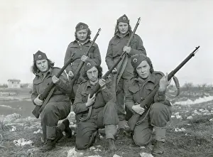 Guerillas Prints: Women partisans who are fighting against the Germans in Yugoslavia