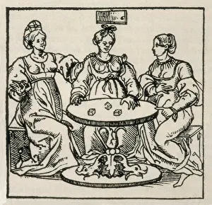 Magic Prints: Women playing dice in order to know when they will die