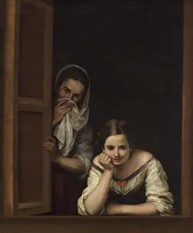 1650s Prints: Two Women at a Window, by Bartolome Esteban Murillo