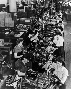 Machinery Prints: Women work on the assembly line for Dodge military vehicles