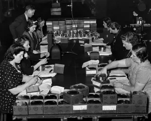 Inspection Prints: Women take part in World War II production