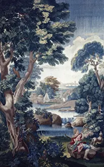Playing Prints: Wooded Landscape, by Unknown Artist from the Roman Tapestry School of Saint Michele a Ripa