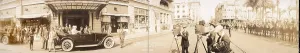 Motion Pictures Prints: Woodrow Wilson (1856-1924) arriving at U. S. Grant Hotel, San Diego, Cal. Sept