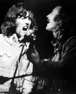 Crosby Prints: WOODSTOCK, from left: Graham Nash, David Crosby, 1970