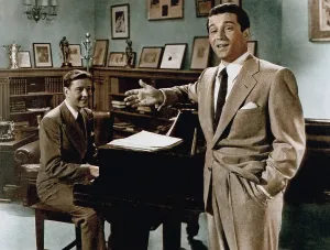 Drake Prints: WORDS AND MUSIC, from left, Tom Drake, Perry Como, 1948