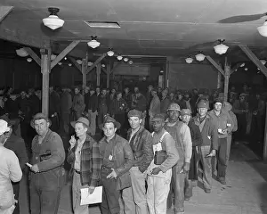 Washington State Prints: Workers lined up at the Hanford Reservation of the Manhattan Project
