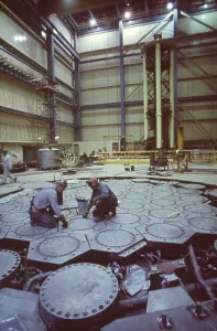 Atomic Energy Prints: Workers on the refueling floor of the St