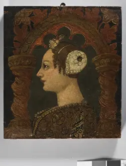 Hair Prints: Workshop Beat with Female Portraits in Profile (Bottega di sbacchere con ritratti femminili di profilo)