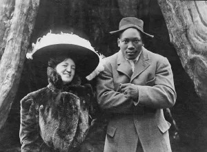 World Champion Prints: World Heavyweight Champion boxer Jack Johnson (1878-1946) and his white wife