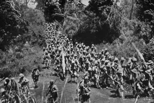 Wilderness Prints: World War 1 in Africa. British African troops on the march to Kilimanjaro