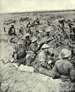 Belgium Prints: World War 1. Australian soldiers entrenched during the Third Battle of Ypres