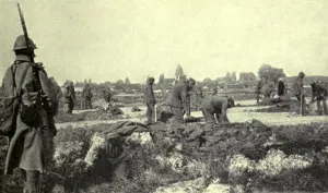 Forced Labor Prints: World War 1: Battle of Verdun. German prisoners repairing a vital road that was Verduns supply line