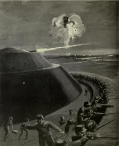 Belgium Prints: World War 1. Belgium solders defend the steel capped forts of Liege