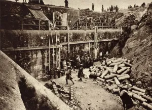 Japan Prints: World War 1 in East Asia. Interior of the fortress of Iltis at Tsingtao